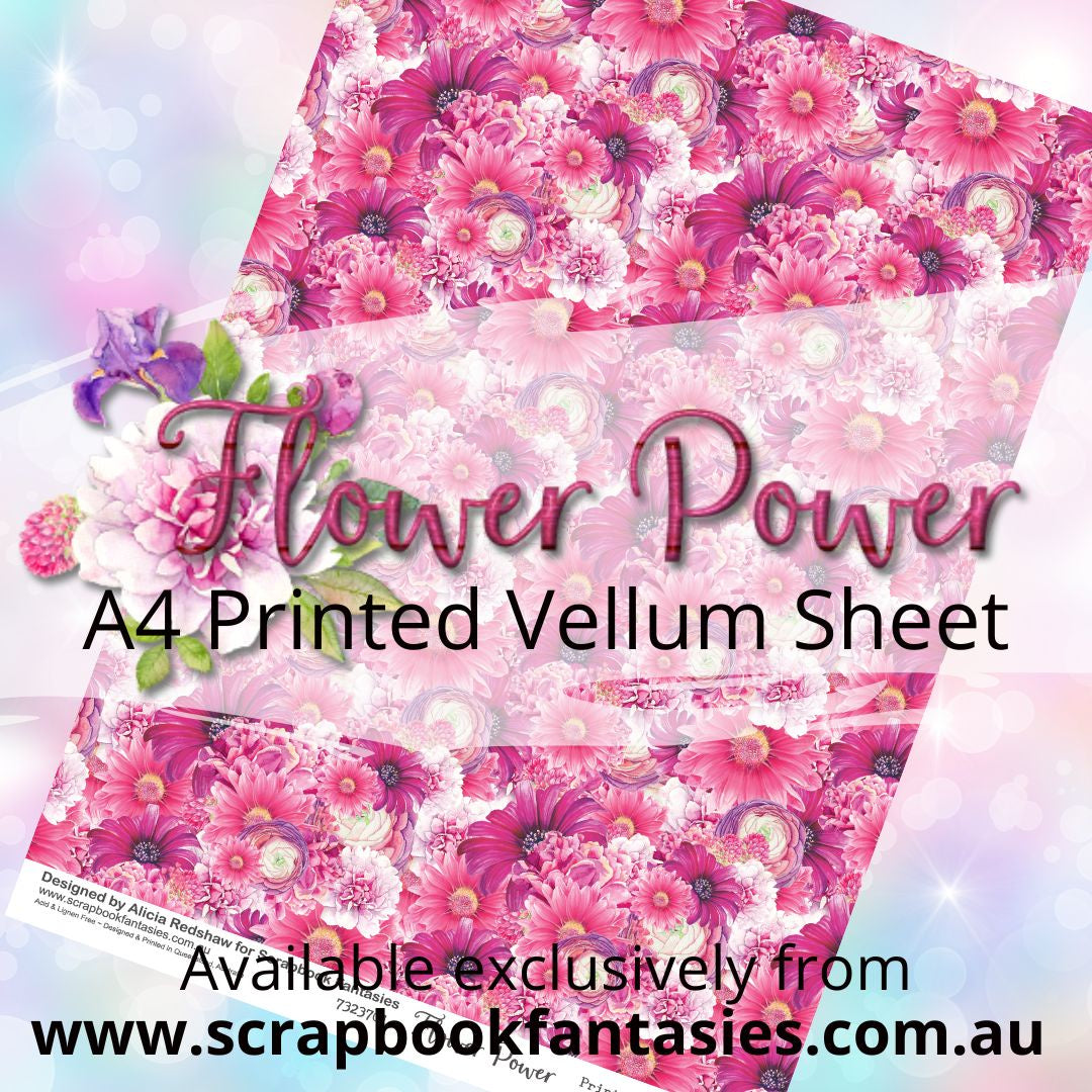 Flower Power A4 Printed Vellum Sheet - Allover Florals 73723701