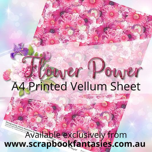 Flower Power A4 Printed Vellum Sheet - Allover Florals 73723701
