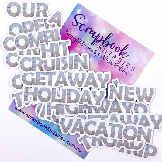 Getaway Colour-Cuts - Words (23 pieces) Designed by Alicia Redshaw