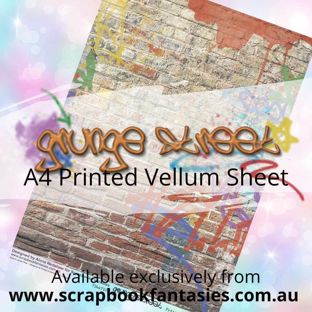 Grunge Street A4 Printed Vellum Sheet - Graffiti Wall 7344710