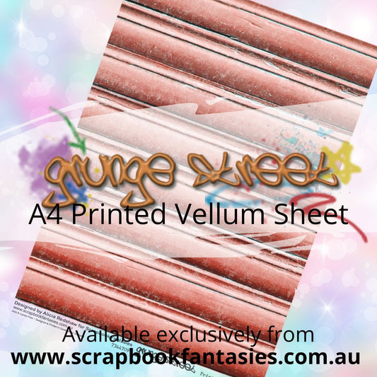 Grunge Street A4 Printed Vellum Sheet - Rusty Red Wood 7344709
