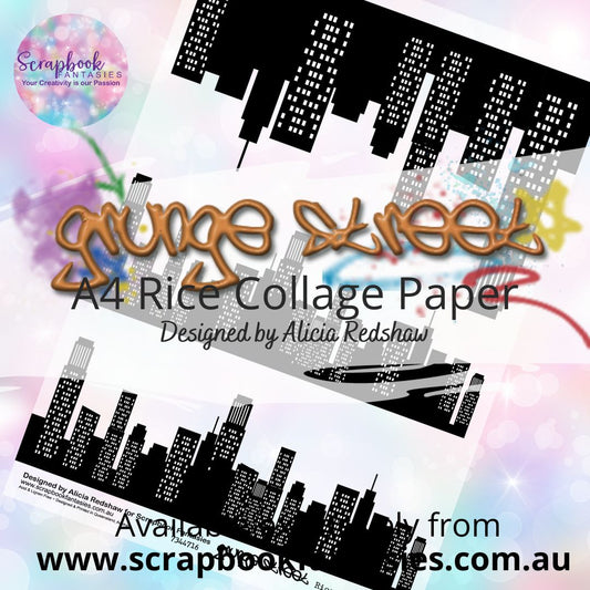 Grunge Street A4 Rice Collage Paper - Cityscape 7344716
