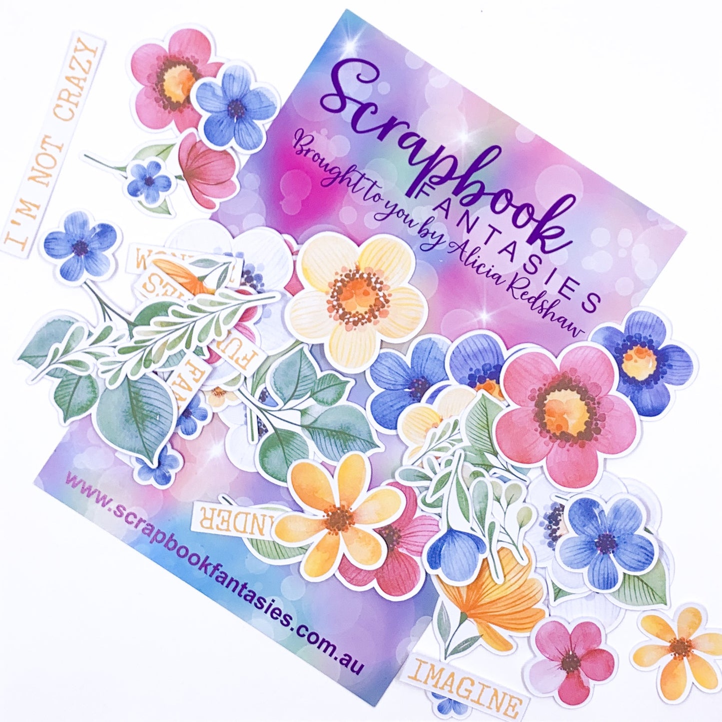 Imagine with Alice Colour-Cuts - Flowers, Leaves and Words (48 pieces) Designed by Alicia Redshaw