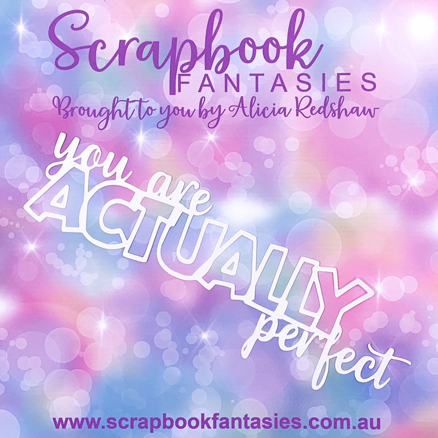 Imagine with Alice - You are Actually Perfect 7.5"x2.5" White Linen Cardstock Title-Cut - Designed by Alicia Redshaw