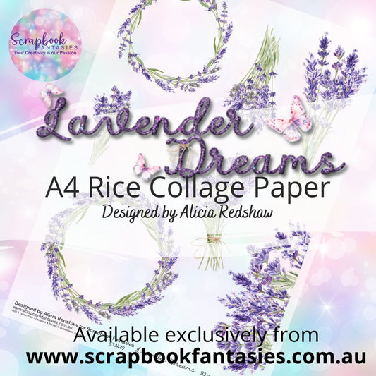 Lavender Dreams A4 Rice Collage Paper - Bouquets 532429