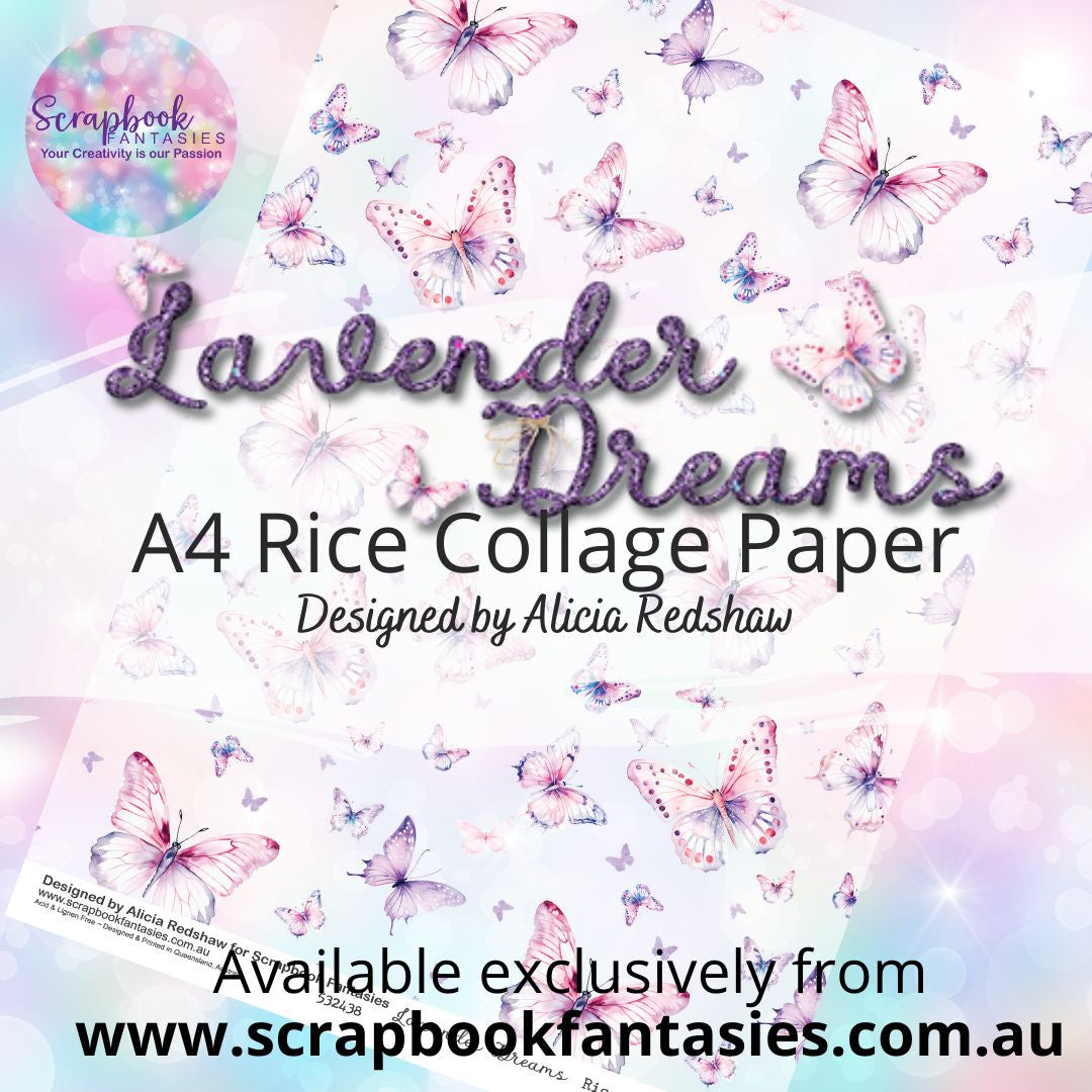Lavender Dreams A4 Rice Collage Paper - Butterflies 532438