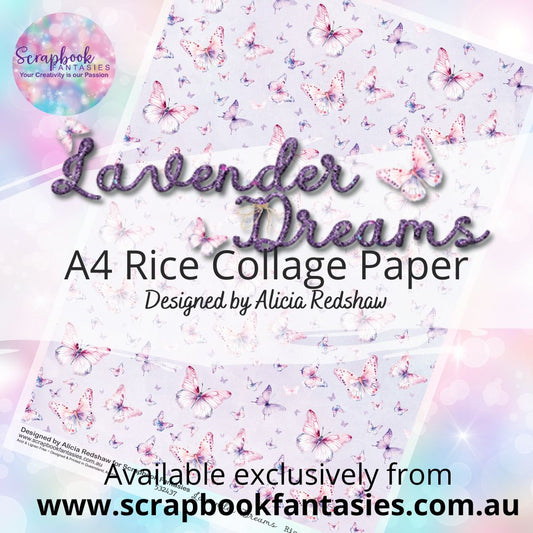 Lavender Dreams A4 Rice Collage Paper - Butterfly Pattern 532437