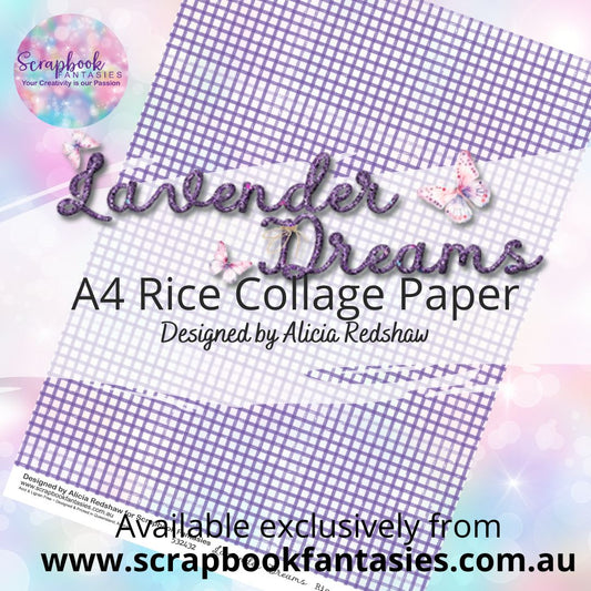 Lavender Dreams A4 Rice Collage Paper - Purple Check 532432