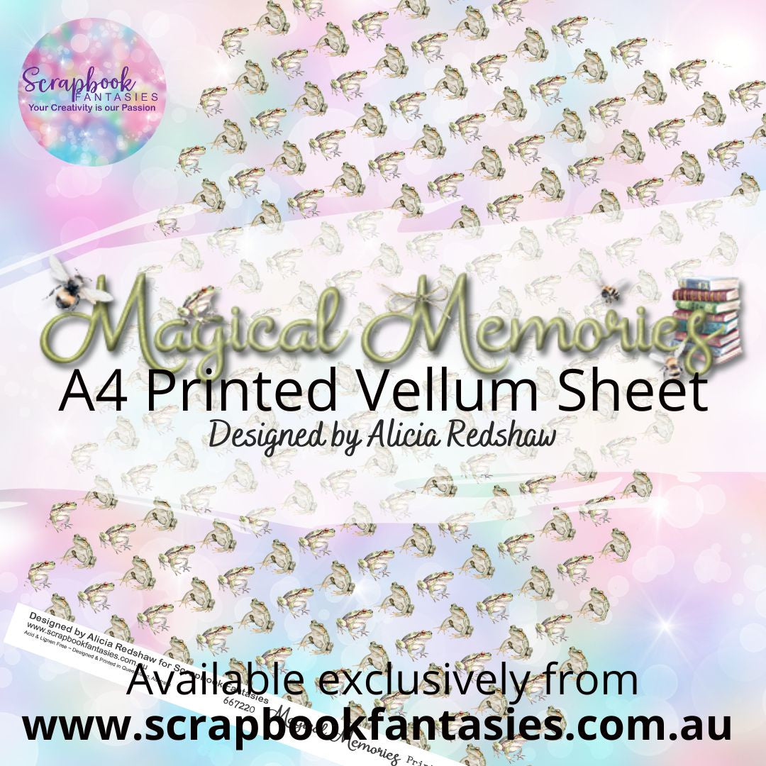 Magical Memories A4 Printed Vellum Sheet - Frog Pattern 667220