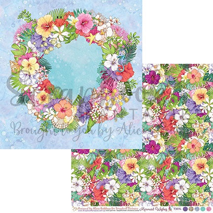 Mermaid Wishes 12x12 Double-Sided Patterned Paper 4 - Designed by Alicia Redshaw Exclusively for Scrapbook Fantasies