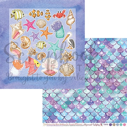 Mermaid Wishes 12x12 Double-Sided Patterned Paper 5