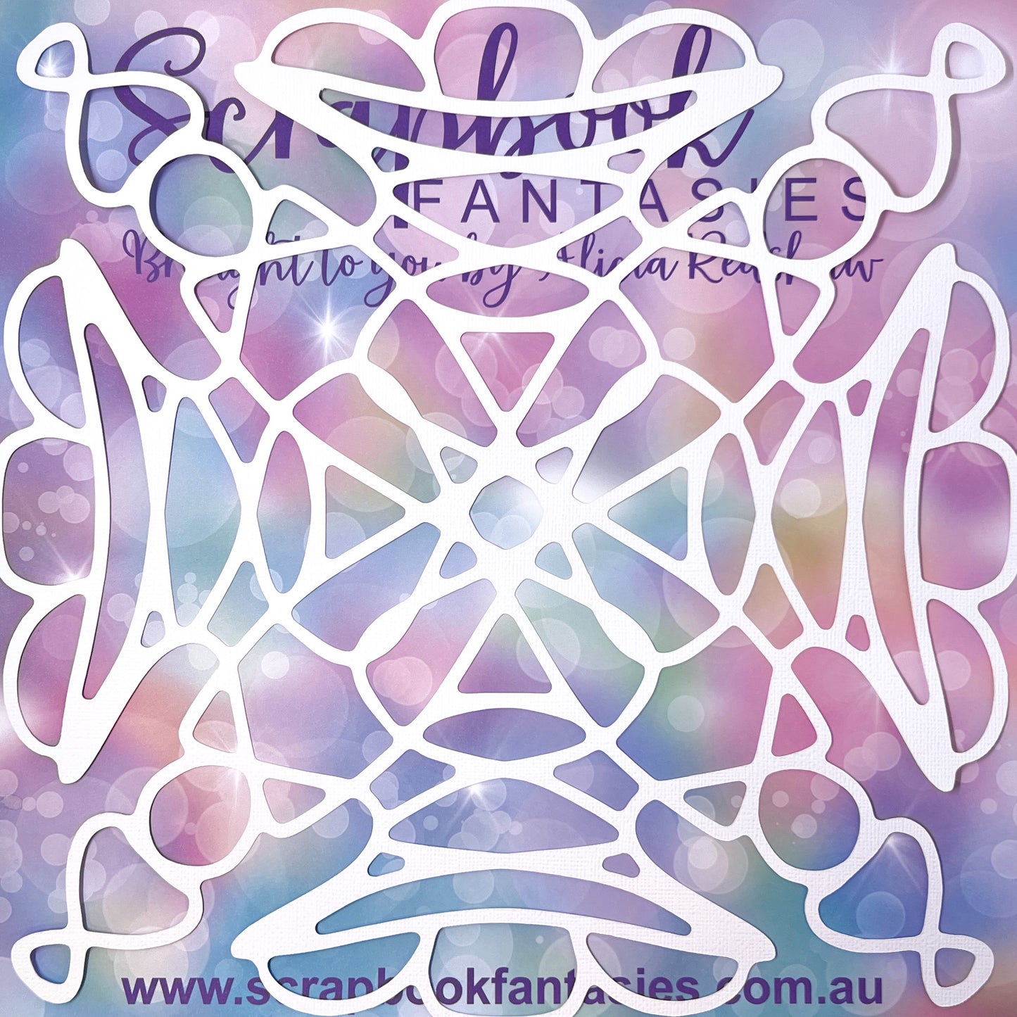 Naomi-Jon's February 2023 Mandala 11.75"x11.75" White Linen Cardstock Background-Cut - Designed by Naomi-Jon Redshaw 14763