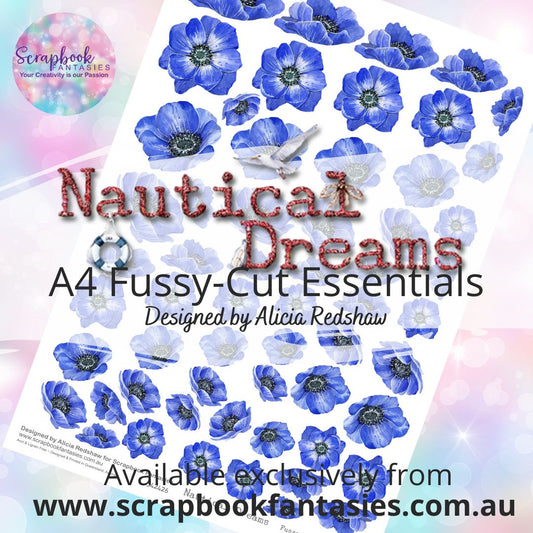 Nautical Dreams A4 Colour Fussy-Cut Essentials - Blue Poppies 342426