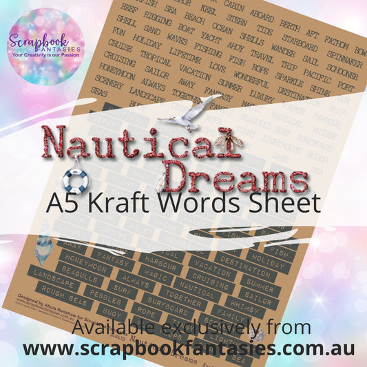Nautical Dreams A5 Kraft Words Sheet Sheet 342433