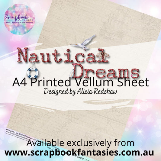 Nautical Dreams A4 Printed Vellum Sheet - Old Map 342411