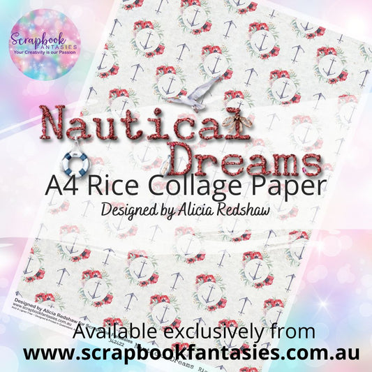 Nautical Dreams A4 Rice Collage Paper - Anchor Print 342422