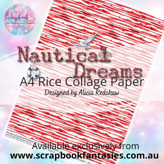 Nautical Dreams A4 Rice Collage Paper - Red Stripes 342413