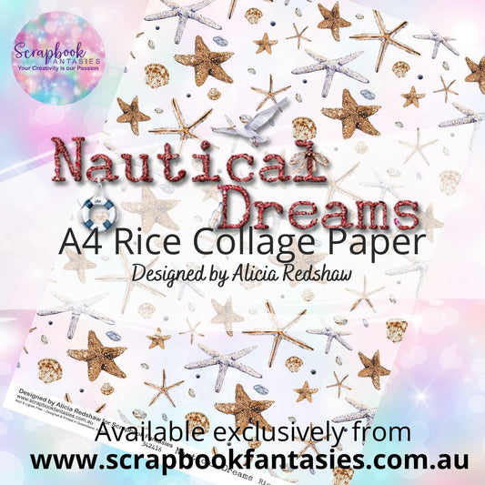 Nautical Dreams A4 Rice Collage Paper - Starfish Pattern 342416