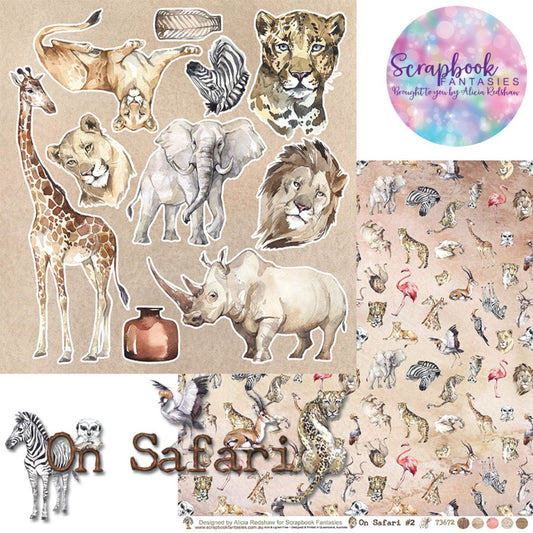 On Safari 12x12 Double-Sided Patterned Paper 2 - Designed by Alicia Redshaw Exclusively for Scrapbook Fantasies