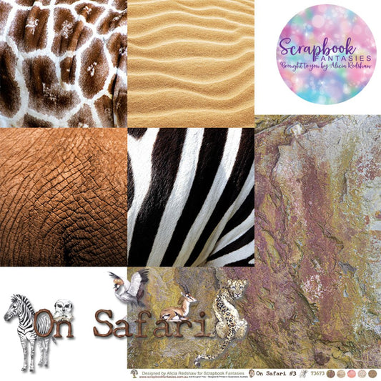 On Safari 12x12 Double-Sided Patterned Paper 3 - Designed by Alicia Redshaw Exclusively for Scrapbook Fantasies