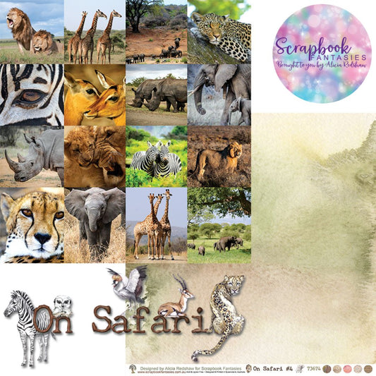 On Safari 12x12 Double-Sided Patterned Paper 4 - Designed by Alicia Redshaw Exclusively for Scrapbook Fantasies