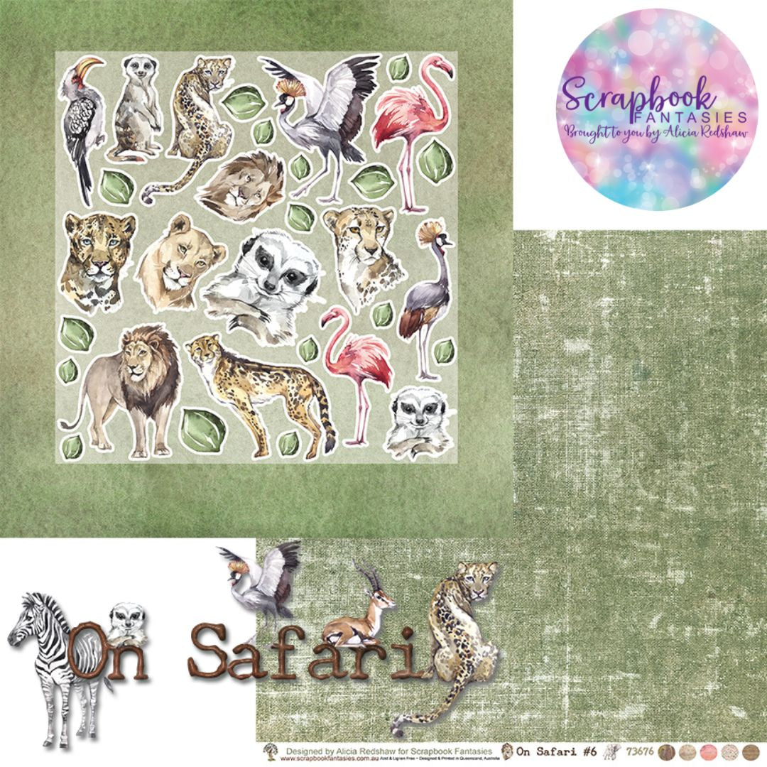 On Safari 12x12 Double-Sided Patterned Paper 6 - Designed by Alicia Redshaw Exclusively for Scrapbook Fantasies