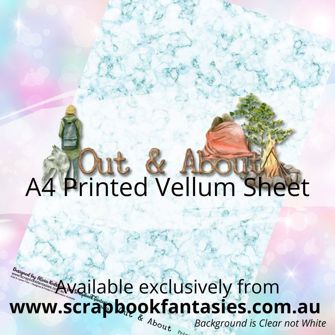 Out & About A4 Printed Vellum Sheet - Marble Pattern 13478