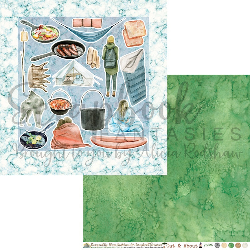 Out & About 12x12 Double-Sided Patterned Paper 6 - Designed by Alicia Redshaw Exclusively for Scrapbook Fantasies