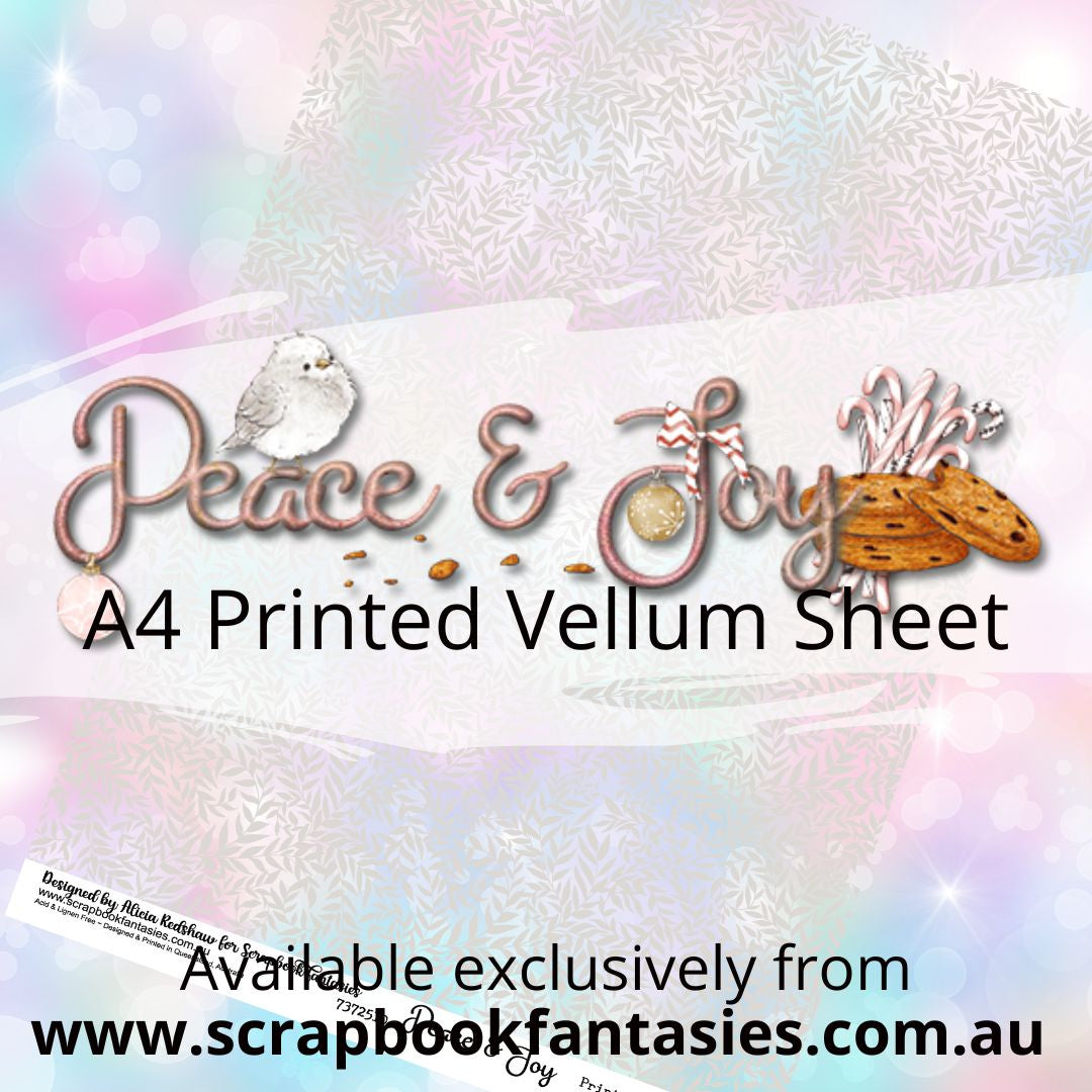 Peace & Joy A4 Printed Vellum Sheet - Leaf Print 7372510