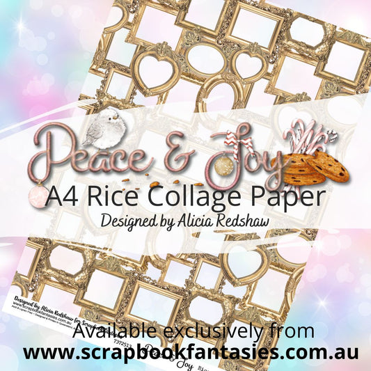 Peace & Joy A4 Rice Collage Paper - Frames