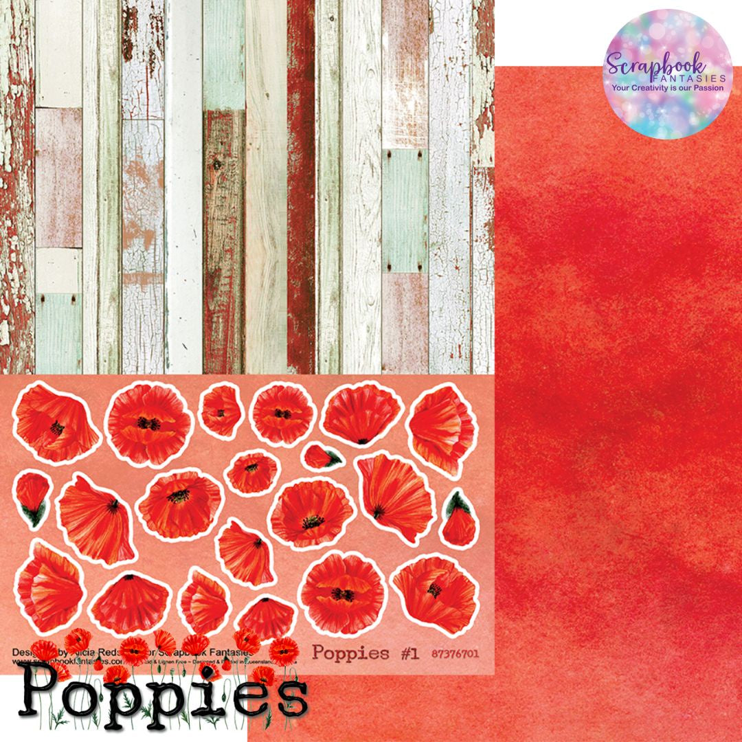 Poppies 8"x11" Double-Sided Patterned Paper 1