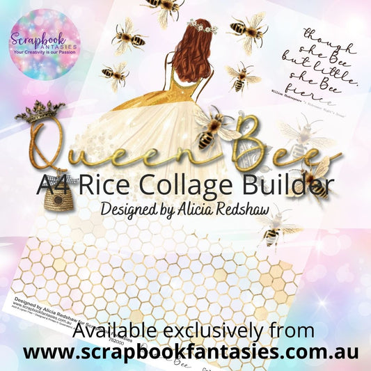 Queen Bee A4 Rice Collage Builder Sheet - Bee Fierce 782000