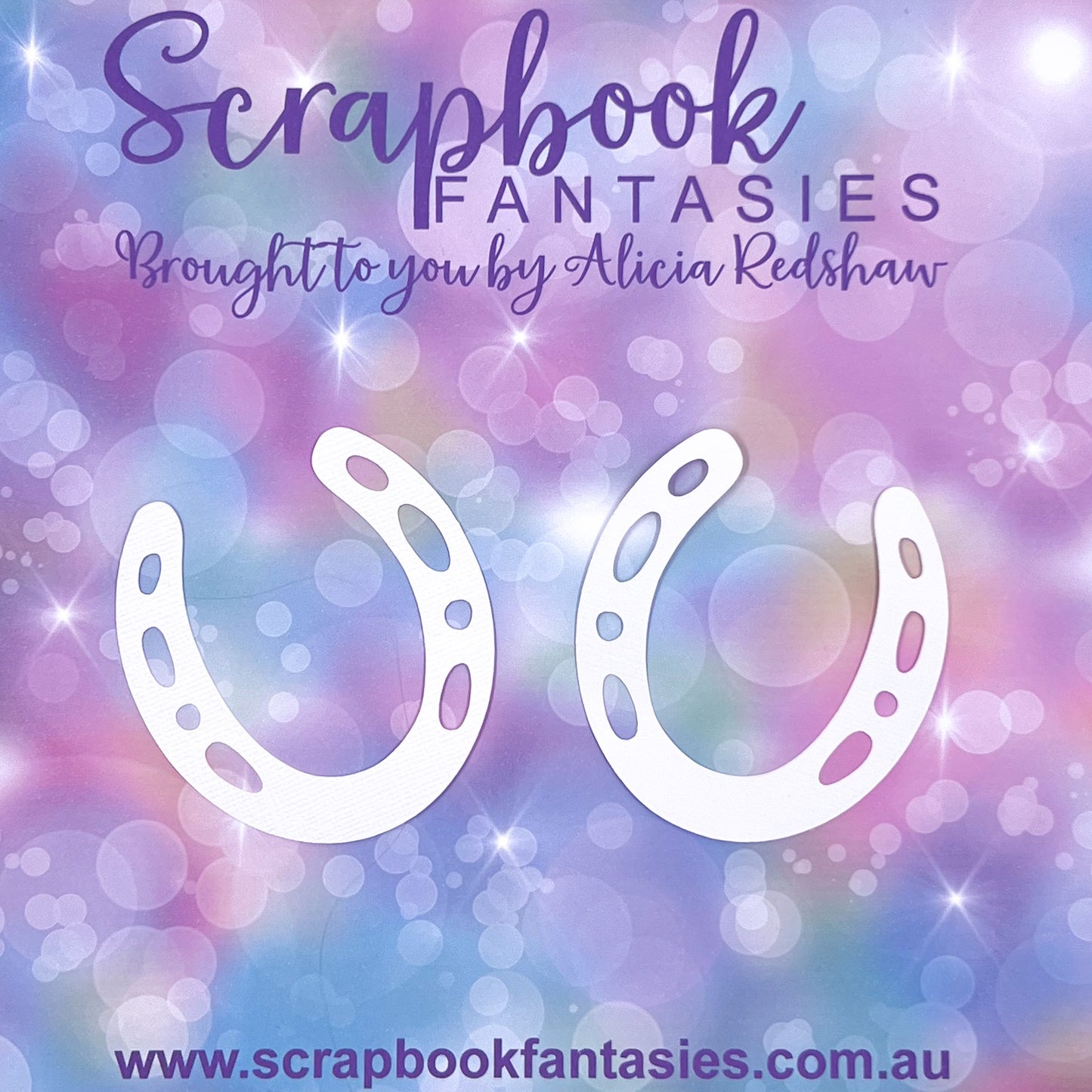 Redwood Farm Horseshoes (2 pack) - 2.5"x2.75" White Linen Picture-Cut - Designed by Naomi-Jon Redshaw