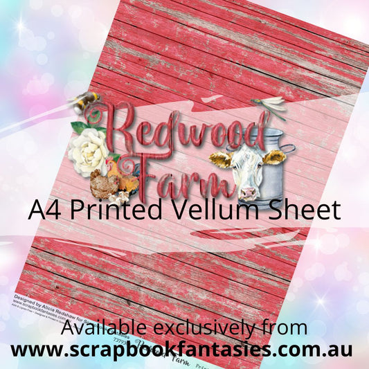 Redwood Farm A4 Printed Vellum Sheet - Red Wood 7379306
