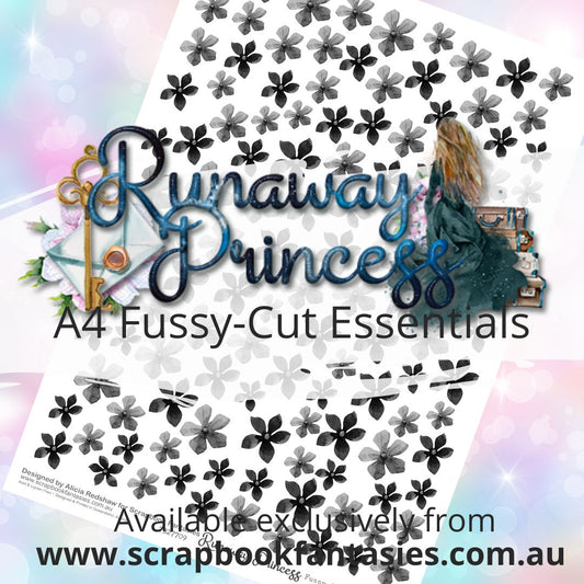 Runaway Princess A4 Colour Fussy-Cut Essentials - Black Flowers 7327709