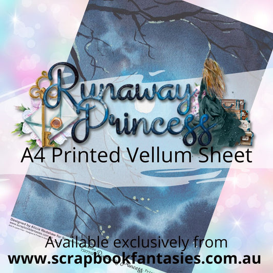 Runaway Princess A4 Printed Vellum Sheet - Night Sky 7327702