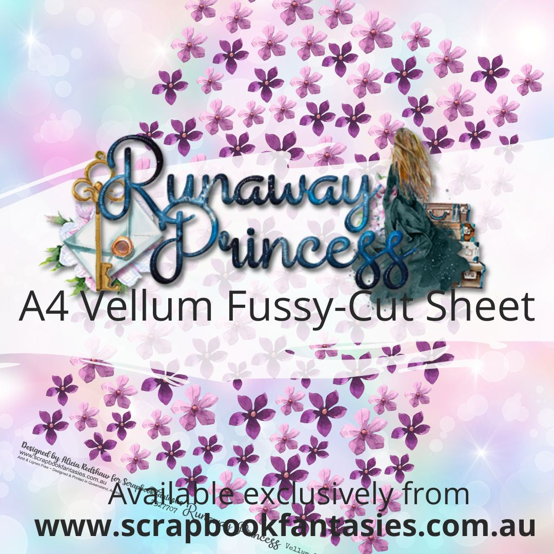 Runaway Princess A4 Vellum Colour Fussy-Cut Sheet - Little Flowers 7327707