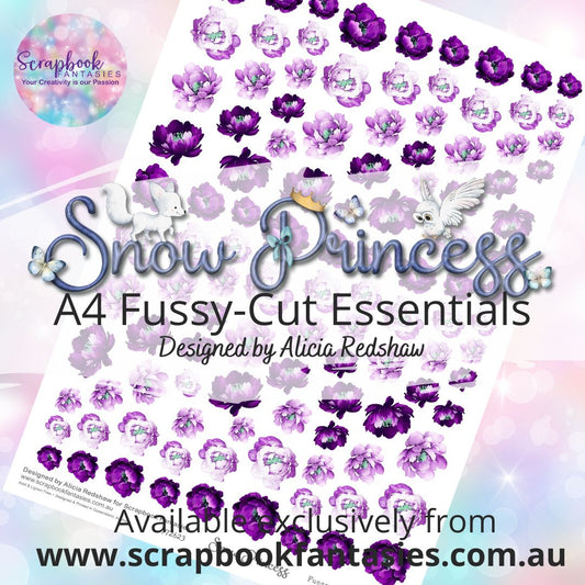 Snow Princess A4 Colour Fussy-Cut Essentials - Violet Roses 772623