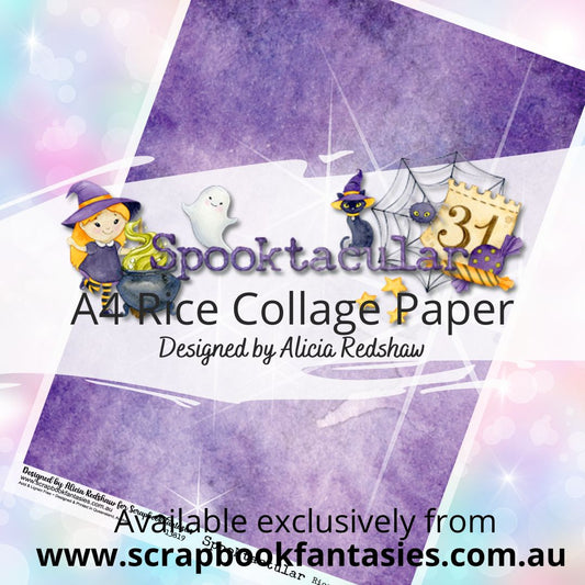 Spooktacular A4 Rice Collage Paper - Purple Watercolour