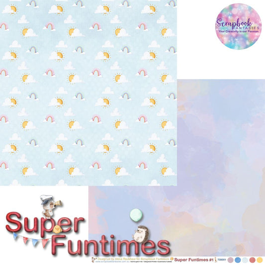 Super Funtimes 12x12 Double-Sided Patterned Paper 1 - Designed by Alicia Redshaw Exclusively for Scrapbook Fantasies 738001