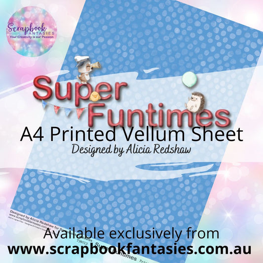 Super Funtimes A4 Printed Vellum Sheet - Blue Spots 738013