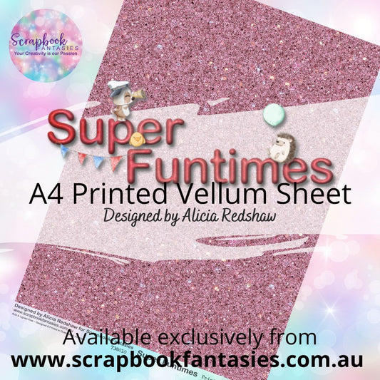 Super Funtimes A4 Printed Vellum Sheet - Pink Glitter 738010