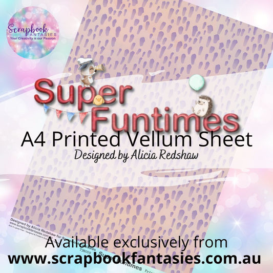 Super Funtimes A4 Printed Vellum Sheet - Purple & Apricot Splotch Pattern 738009