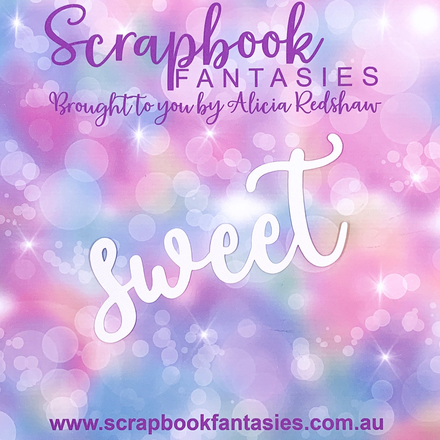 Swan Princess - Sweet (script) 5.25"x2.25" White Linen Cardstock Title-Cut - Designed by Alicia Redshaw