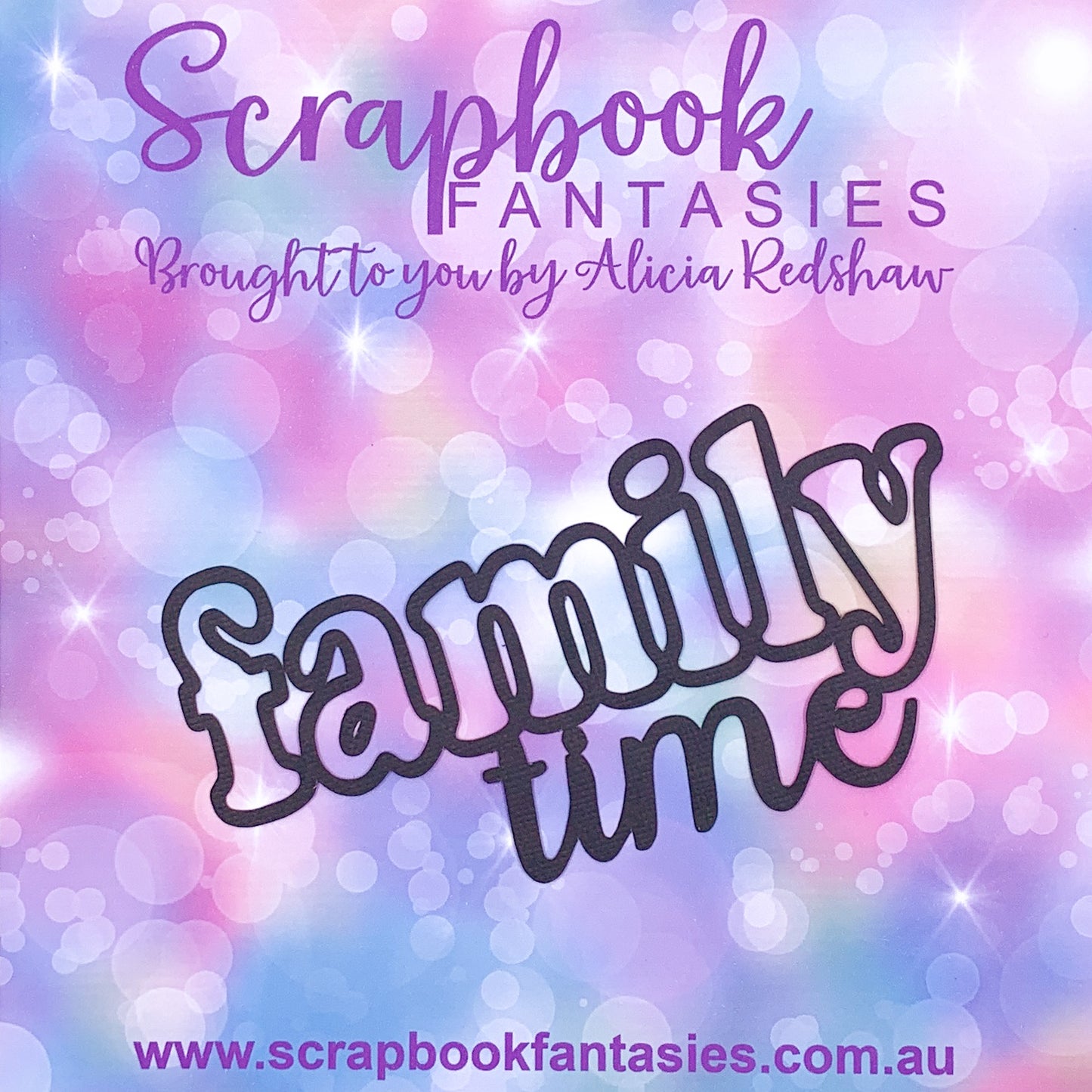 Runaway Princess - Family Time 3"x5.75" Black Linen Cardstock Title-Cut - Designed by Alicia Redshaw