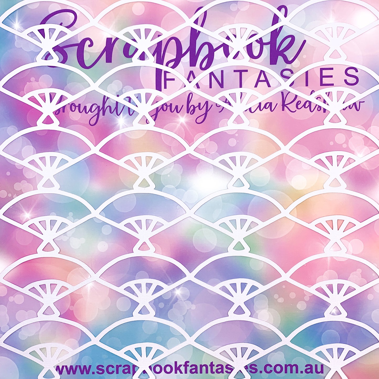 Tranquility - Fans 11.75"x11.75" White Linen Cardstock Background-Cut - Designed by Alicia Redshaw