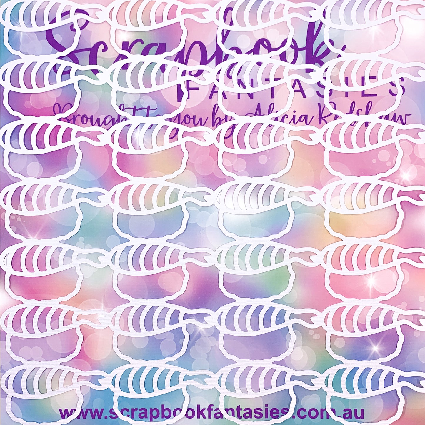 Tranquility - Sushi 11.75"x11.75" White Linen Cardstock Background-Cut - Designed by Alicia Redshaw