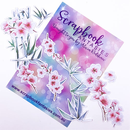 Tranquility - Cherry Blossoms & Bamboo Colour-Cuts Minis (20 pieces) Designed by Alicia Redshaw