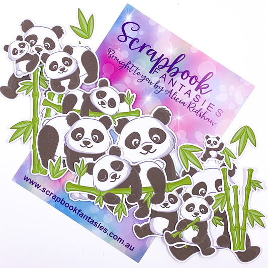 Tranquility - Cute Pandas Colour-Cuts (23 pieces) Designed by Alicia Redshaw