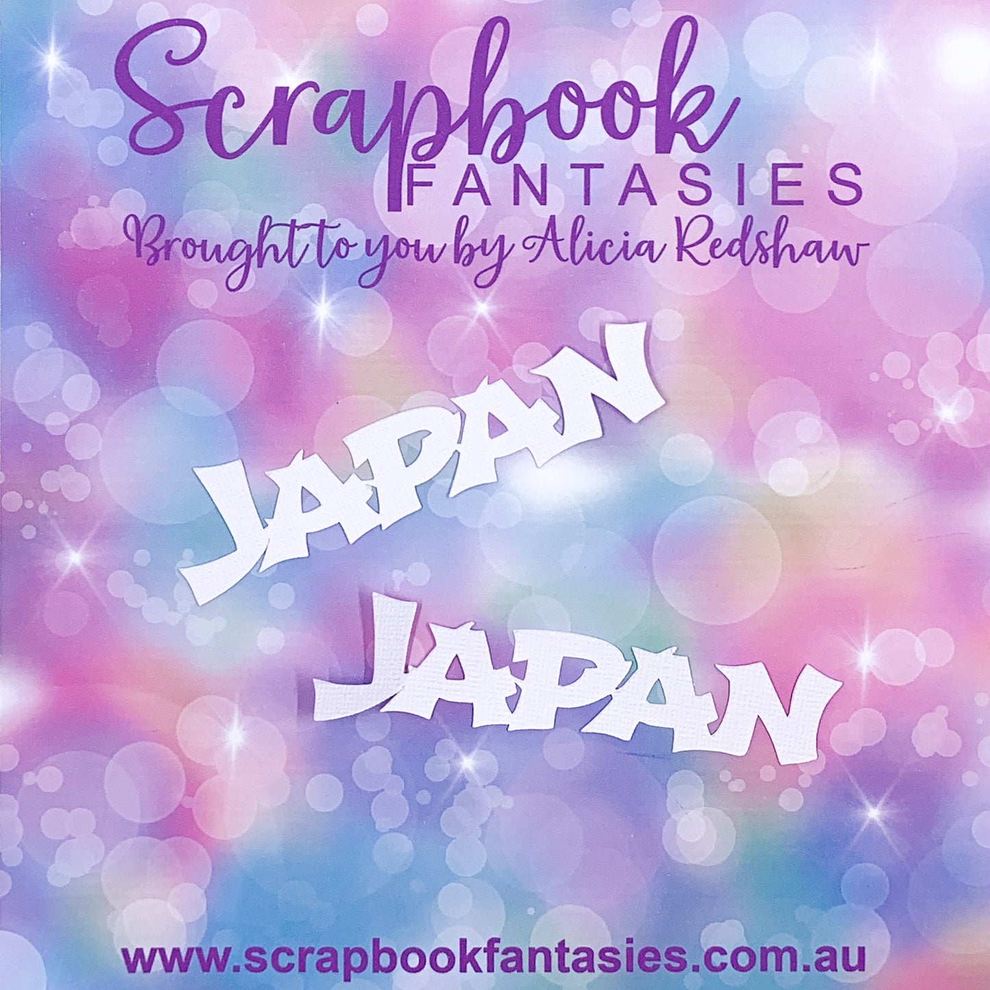 Tranquility - Japan (small) 2 pack 4.25"x1" White Linen Cardstock Title-Cut - Designed by Alicia Redshaw